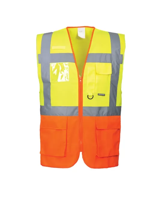 Vesta de protectie reflectorizanta, cu fermoar, galben-portocaliu, Galben si portocaliu Vesta de protectie reflectorizanta, cu fermoar, galben-portocaliu, Galben si portocaliu