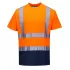 Tricou cu maneca scurta bicolor, reflectorizant, inalta vizibilitate, Portocaliu si bleumarin