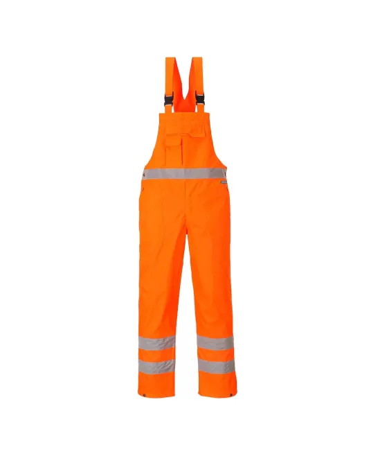 Salopeta de protectie cu pieptar impermeabila, reflectorizanta, HiVis, Portocaliu