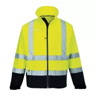 Jacheta softshell reflectorizanta HiVis, Galben si bleumarin