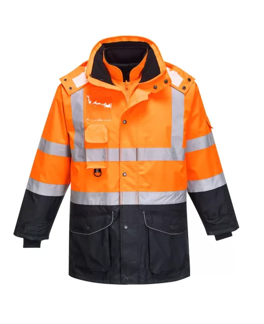 Jacheta HiVis 7 in 1 Portwest, portocaliu bleumarin Jacheta HiVis 7 in 1 Portwest, portocaliu bleumarin