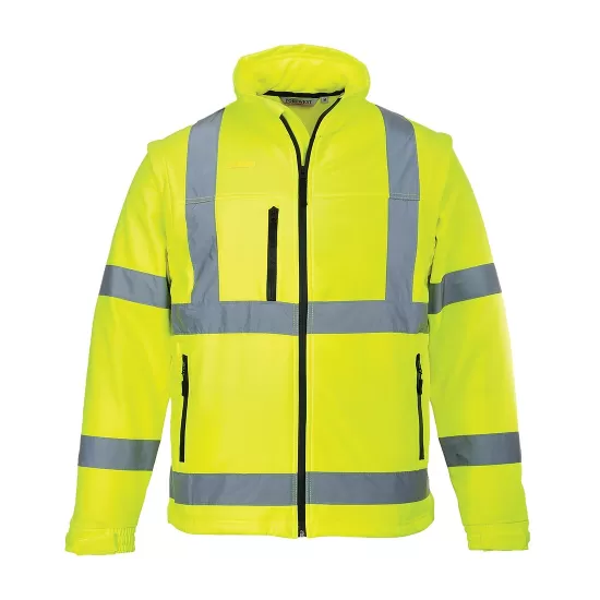 Jacheta softshell reflectorizanta, maneci detasabile,membrana tripla, Galben Jacheta softshell reflectorizanta, maneci detasabile,membrana tripla, Galben