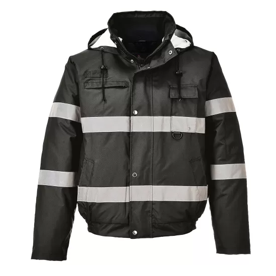Jacheta de protectie reflectorizanta vatuita, impermeabila, bomber, Iona Lite, Negru Jacheta de protectie reflectorizanta vatuita, impermeabila, bomber, Iona Lite, Negru