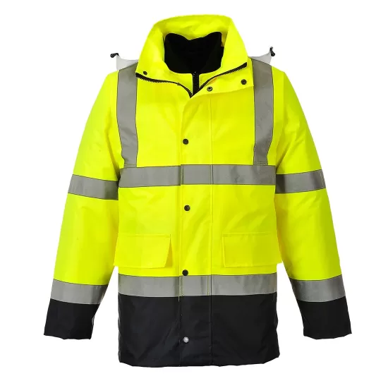 Jacheta vatuita reflectorizanta, 4 in 1, inalta vizibilitate, impermeabila, Galben si bleumarin Jacheta vatuita reflectorizanta, 4 in 1, inalta vizibilitate, impermeabila, Galben si bleumarin