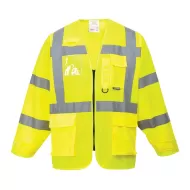 Jacheta de protectie reflectorizanta cu fermoar, inalta vizibilitate, maneca lunga, Galben Jacheta de protectie reflectorizanta cu fermoar, inalta vizibilitate, maneca lunga, Galben
