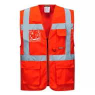 Vesta reflectorizanta HiVis cu fermoar, Rosu