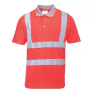 Tricou polo cu maneca scurta reflectorizant, HiVis, 175g/m2, Rosu Tricou polo cu maneca scurta reflectorizant, HiVis, 175g/m2, Rosu