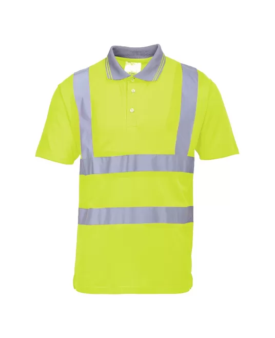 Tricou polo cu maneca scurta reflectorizant, HiVis, 175g/m2, Galben Tricou polo cu maneca scurta reflectorizant, HiVis, 175g/m2, Galben