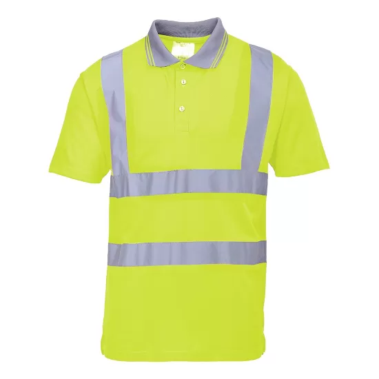Tricou polo cu maneca scurta reflectorizant, HiVis, 175g/m2, Galben Tricou polo cu maneca scurta reflectorizant, HiVis, 175g/m2, Galben