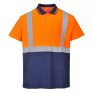 Tricou Polo Doua tonuri, Portocaliu si bleumarin Tricou Polo Doua tonuri, Portocaliu si bleumarin