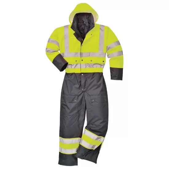 Combinezon vatuit reflectorizant, HiVis, Galben si negru Combinezon vatuit reflectorizant, HiVis, Galben si negru