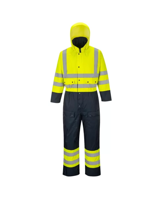 Combinezon vatuit reflectorizant, HiVis, Galben si bleumarin Combinezon vatuit reflectorizant, HiVis, Galben si bleumarin