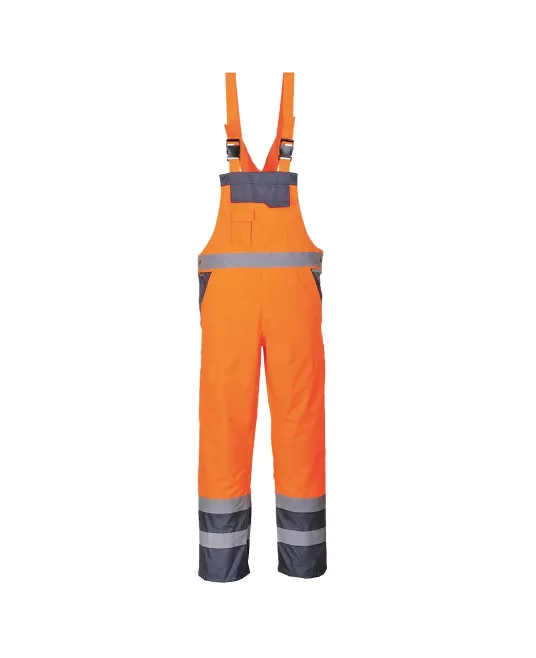 Salopeta de protectie cu pieptar, HiVis, reflectorizanta,impermeabila, Portocaliu si bleumarin