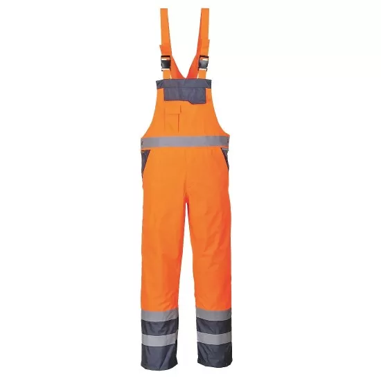Salopeta de protectie cu pieptar, HiVis, reflectorizanta,impermeabila, Portocaliu si bleumarin Salopeta de protectie cu pieptar, HiVis, reflectorizanta,impermeabila, Portocaliu si bleumarin