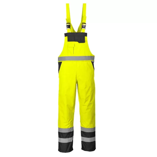 Salopeta de protectie cu pieptar, HiVis, reflectorizanta,impermeabila, Galben si bleumarin Salopeta de protectie cu pieptar, HiVis, reflectorizanta,impermeabila, Galben si bleumarin