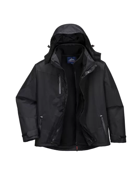 Jacheta premium 3 in 1, fleece detasabil negru