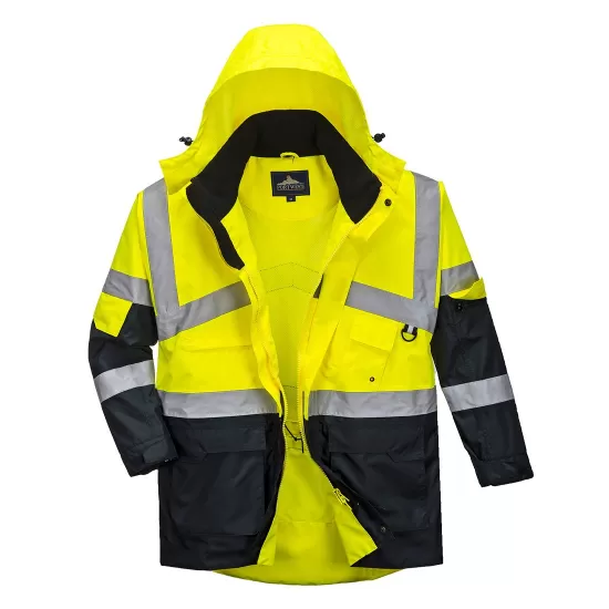 Jacheta impermeabila reflectorizanta, HiVis, bicolora, Galben si bleumarin Jacheta impermeabila reflectorizanta, HiVis, bicolora, Galben si bleumarin