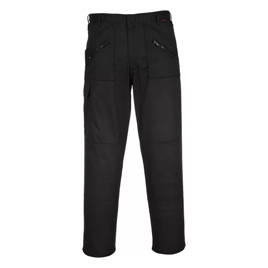 Pantaloni de lucru rezistenti, 11 buzunare, tercot, 245g/m2, regular, negru Pantaloni de lucru rezistenti, 11 buzunare, tercot, 245g/m2, regular, negru