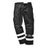 Pantaloni de lucru cu dungi reflectorizante, tercot 245g/m2, Negru