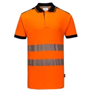 Tricou polo premium HiVis, 55% bumbac, Portocaliu Neon