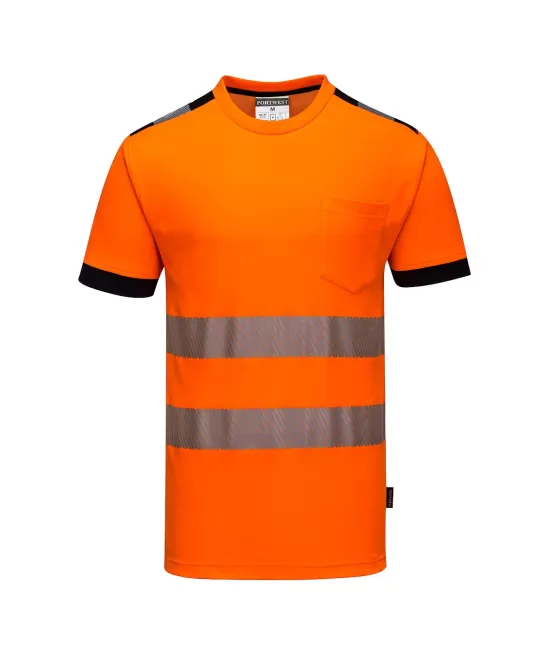 Tricou cu maneca scurta HiVis reflectorizant, calitate premium PW3 [T181] Portocaliu fosforescent