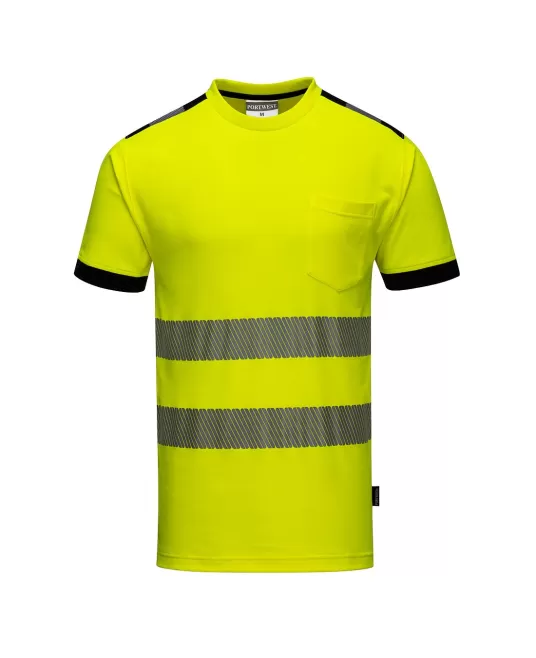 Tricou cu maneca scurta HiVis reflectorizant, calitate premium PW3 [T181] Galben fosforescent