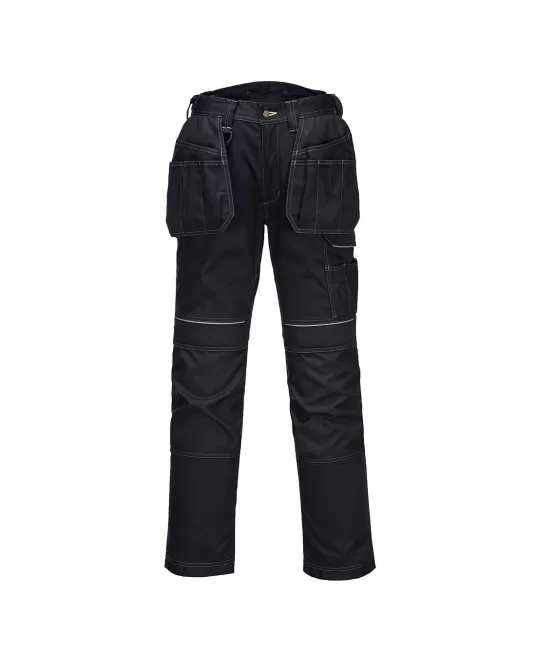 Pantaloni de lucru foarte rezistenti, buzunare pentru scule, tercot, 300g/m2, Negru Pantaloni de lucru foarte rezistenti, buzunare pentru scule, tercot, 300g/m2, Negru