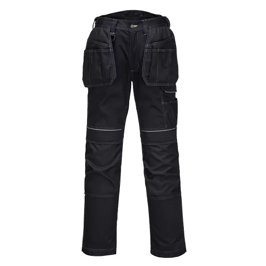 Pantaloni de lucru foarte rezistenti, buzunare pentru scule, tercot, 300g/m2, Negru Pantaloni de lucru foarte rezistenti, buzunare pentru scule, tercot, 300g/m2, Negru