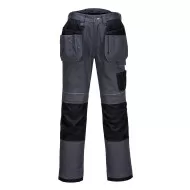 Pantaloni de lucru foarte rezistenti, buzunare pentru scule, tercot, 300g/m2, Gri si negru