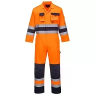 Combinezon de protectie reflectorizant, HiVis, tercot 245g/m2 [TX55] Portocaliu si bleumarin