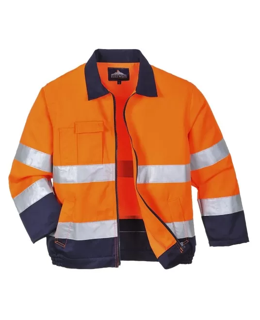Jacheta HiVis premium tercot 245g/m2,  portocaliu bleumarin