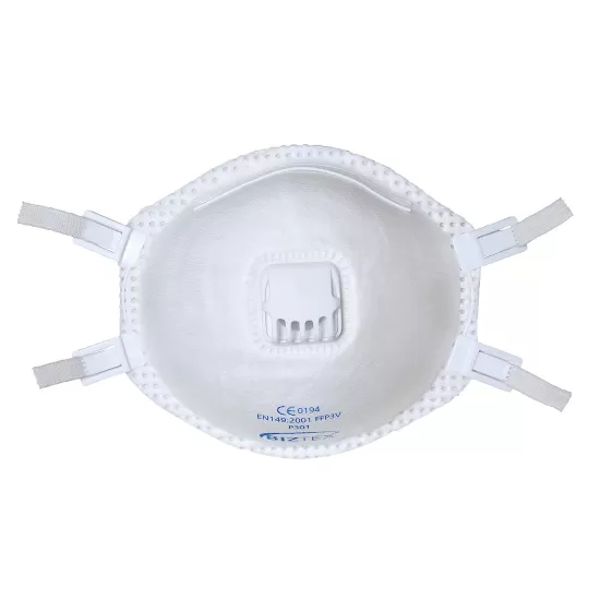 Masti de protectie FFP3 Dust Mist Fume cu valva, 10 buc [P301] Alb