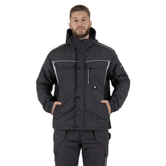 Jacheta vatuita tercot Ice, captuseala fleece, gri inchis