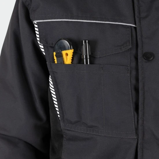 Jacheta vatuita tercot Ice, captuseala fleece, gri inchis