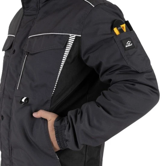 Jacheta vatuita tercot Ice, captuseala fleece, gri inchis