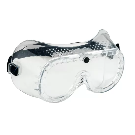 Ochelari de protectie EN166,  ventilatie directa, margine PVC flexibila, 53gr [PW20] Transparent