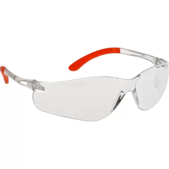 Ochelari de protectie EN166, protectie laterala, usori, snur inclus, 24gr [PW38] Transparent si Portocaliu