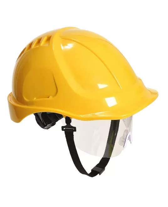 Casca de protectie cu vizor, Galben Casca de protectie cu vizor, Galben