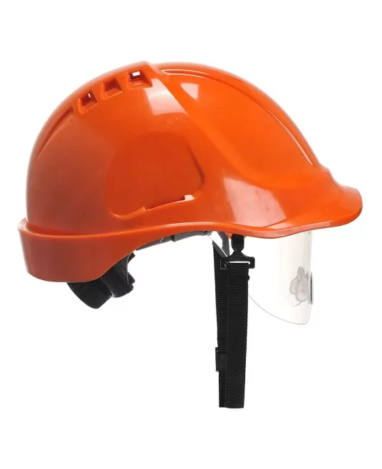 Casca de protectie cu vizor si rotita reglare, Portocaliu