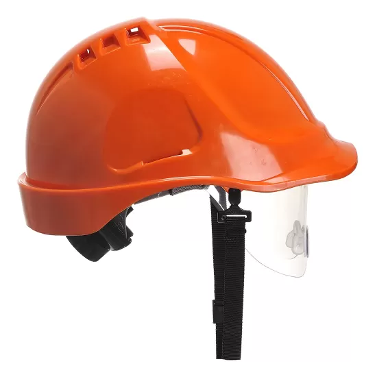 Casca de protectie cu vizor si rotita reglare, Portocaliu Casca de protectie cu vizor si rotita reglare, Portocaliu