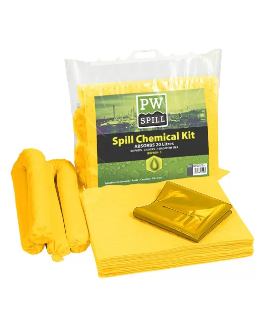 Kit de absorbtie substante chimice 20l, 6 buc, Galben