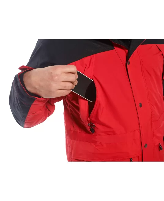 Jacheta vatuita 3 in 1, fleece detasabil, Rosu