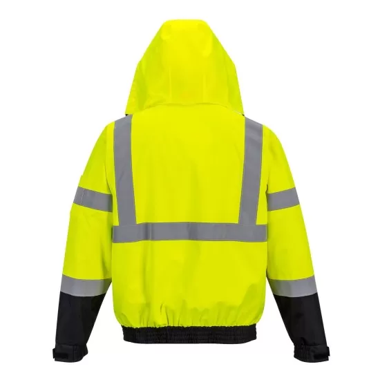 Jacheta vatuita reflectorizanta, 3 in 1, inalta vizibilitate, bicolora, Galben si negru Jacheta vatuita reflectorizanta, 3 in 1, inalta vizibilitate, bicolora, Galben si negru