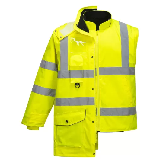 Jacheta vatuita reflectorizanta, 7 in 1, inalta vizibilitate, galbena, Galben Jacheta vatuita reflectorizanta, 7 in 1, inalta vizibilitate, galbena, Galben