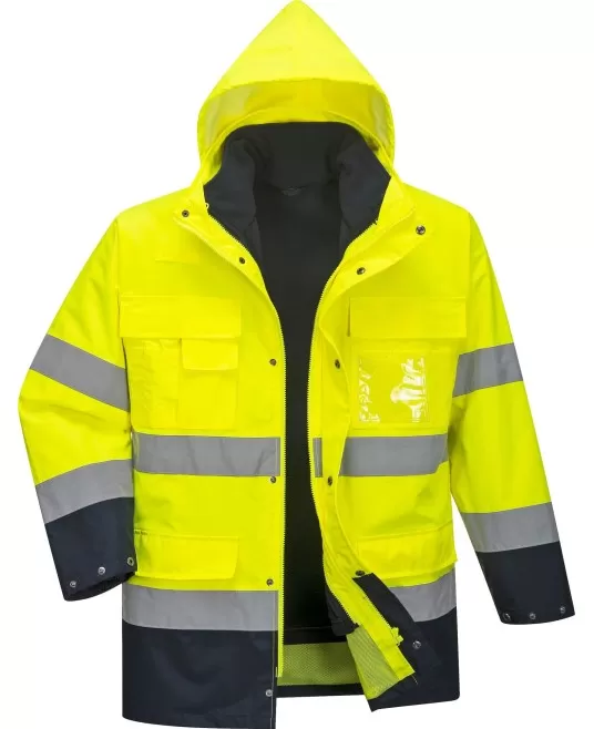 Jacheta reflectorizanta HiVis 3 in 1, fleece detasabil  Galben si bleumarin Jacheta reflectorizanta HiVis 3 in 1, fleece detasabil  Galben si bleumarin