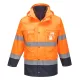 Jacheta reflectorizanta HiVis 3 in 1, impermeabila, polar detasabil, Portocaliu si bleumarin Jacheta reflectorizanta HiVis 3 in 1, impermeabila, polar detasabil, Portocaliu si bleumarin