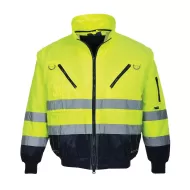 Jacheta 3 in 1 galben-negru reflectorizanta, maneci detasabile Jacheta 3 in 1 galben-negru reflectorizanta, maneci detasabile