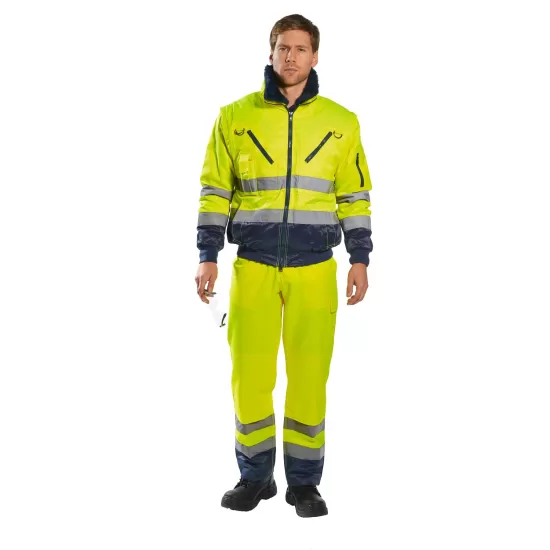 Jacheta inalta vizibilitate 3 in 1, galben bleumarin Jacheta inalta vizibilitate 3 in 1, galben bleumarin