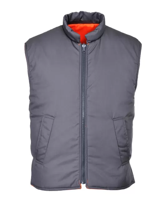 Vesta vatuita reflectorizanta, inalta vizibilitate, reversibila [RT44] Portocaliu