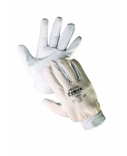 Manusi din piele de oaie in palme, banda velcro